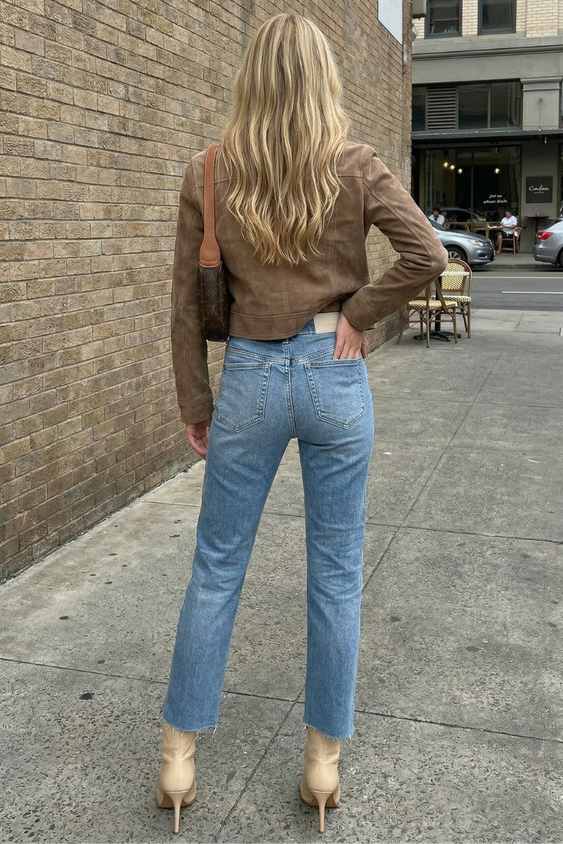Tummy Control High Rise Slim Straight Shaping Jeans — Form-Fitting Flattering Style - DENIM (NEW)