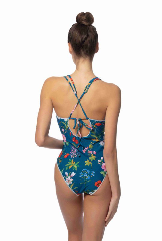 Blue Floral One Piece Swimsuit - Ro + Ivy