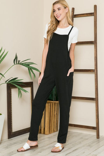 Casual Women's French Terry Overall Jumpsuit | Jumpsuits | Ro + Ivy