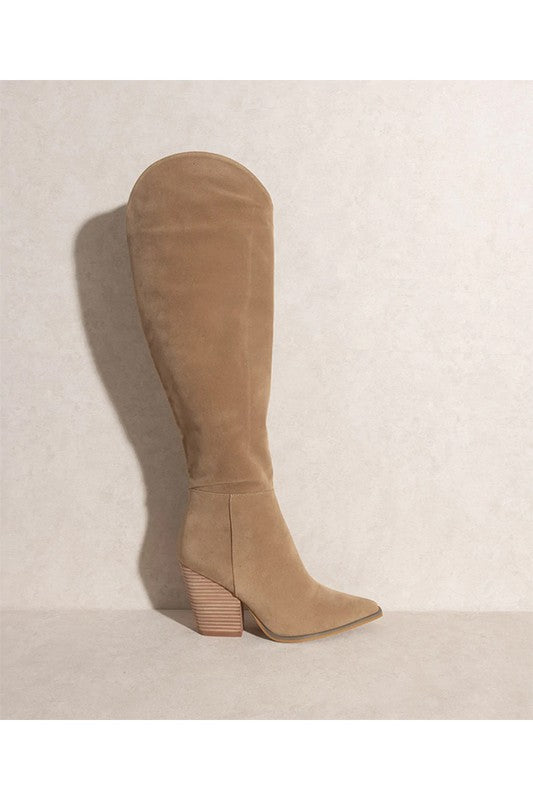 Clara Over the Knee High Western Boots Trendy Boots Outfit Idea for Women | Ro + Ivy