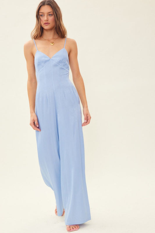 Drawstring Back Sleeveless Wide Leg Jumpsuit for Women | Jumpsuits | Ro + Ivy