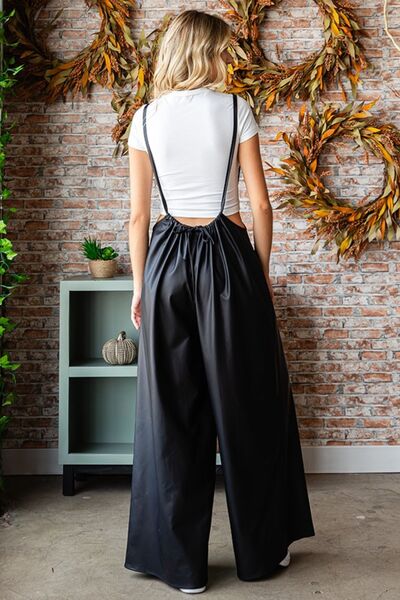 Drawstring Back Spaghetti Strap Wide Leg Overall for Women | Jumpsuits | Ro + Ivy