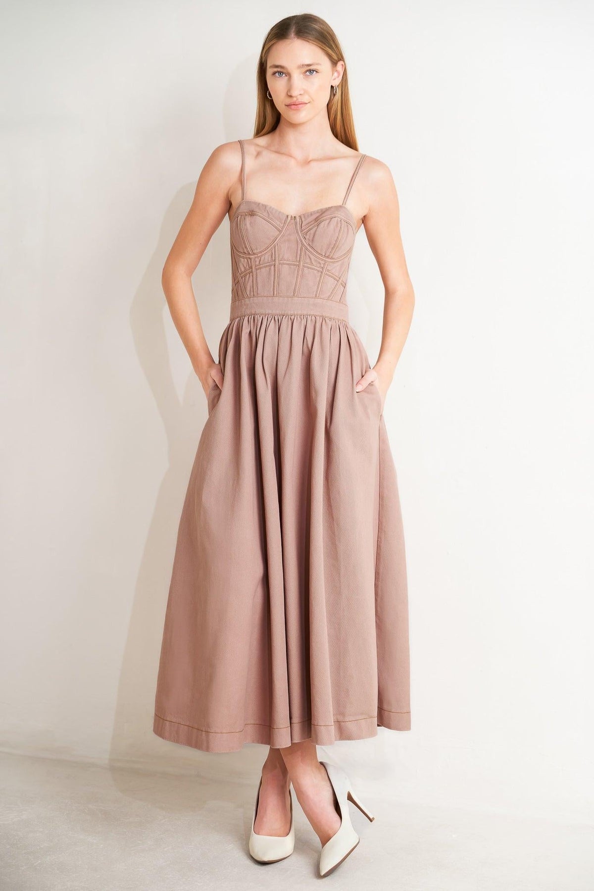 Fitted Bodice Understated Midi Dress