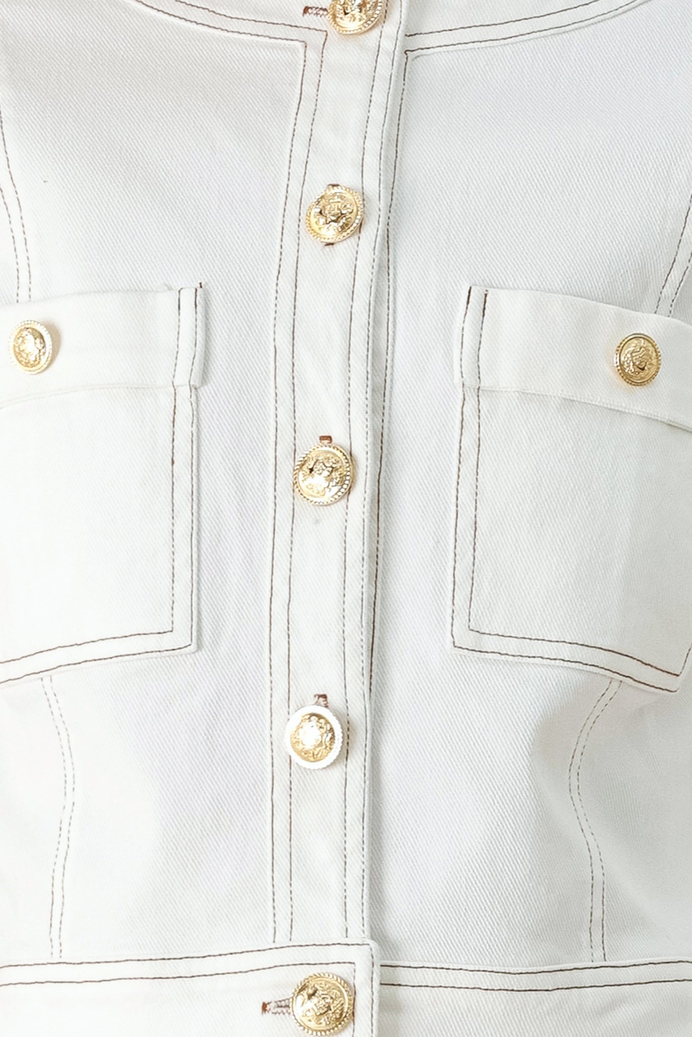 White Cotton Cropped Jacket