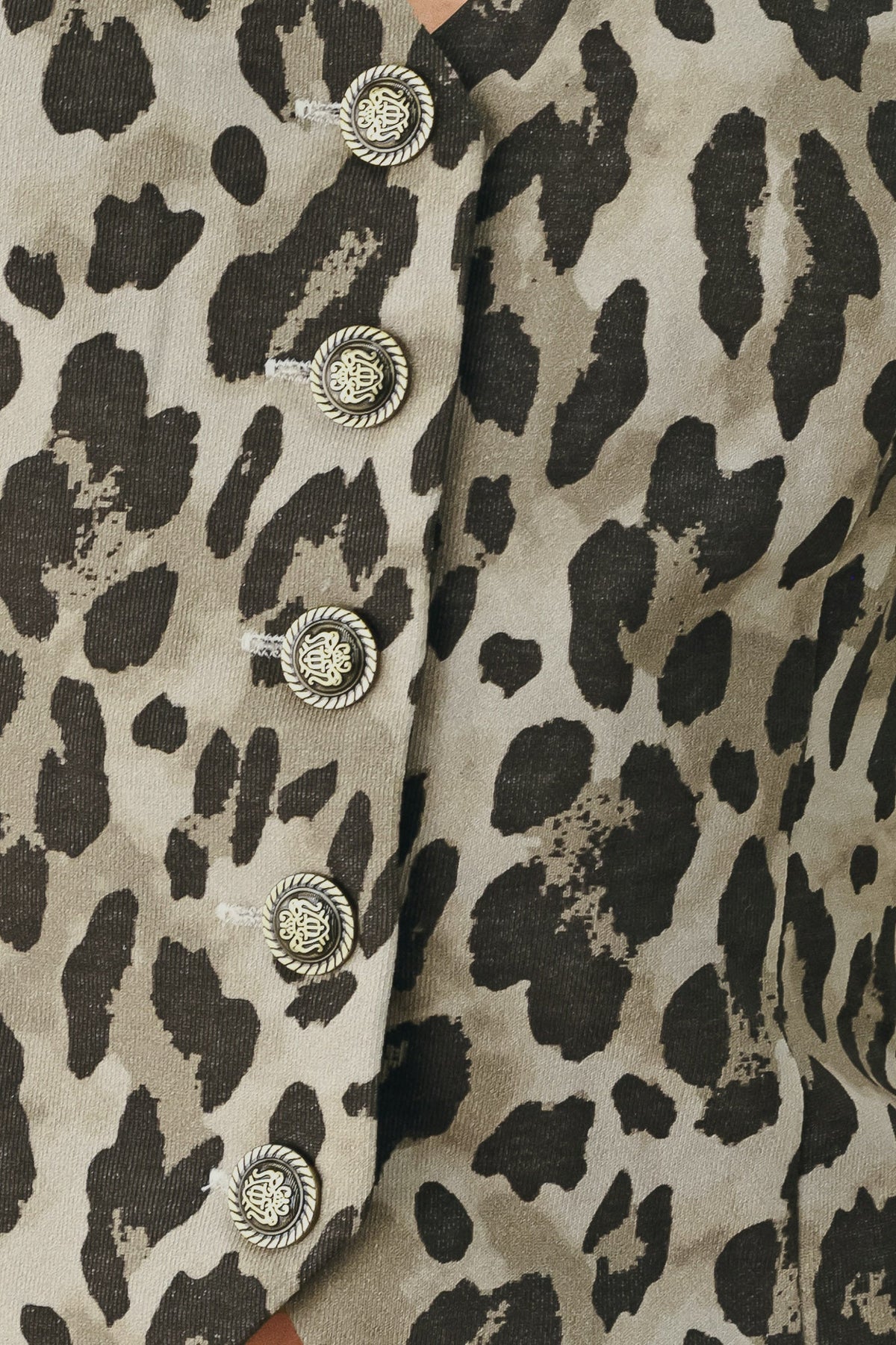 Leopard Button Up Vest Top