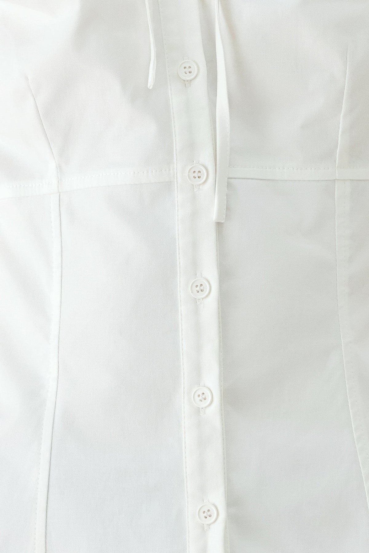 Fitted Button Up Puff Sleeve Top