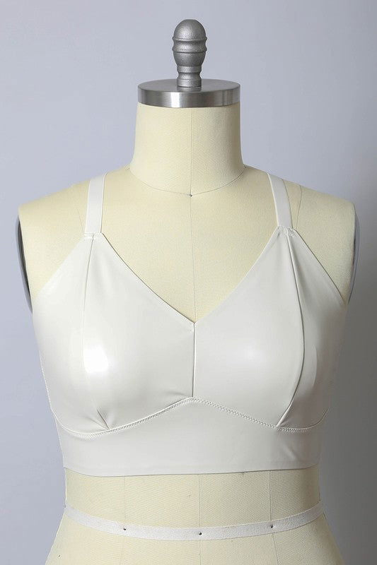 Faux Leather Longline Bralette Plus Size – outfit idea for women | Ro + Ivy