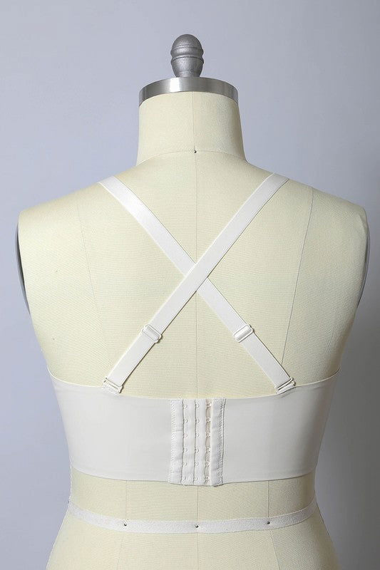 Faux Leather Longline Bralette Plus Size – outfit idea for women | Ro + Ivy
