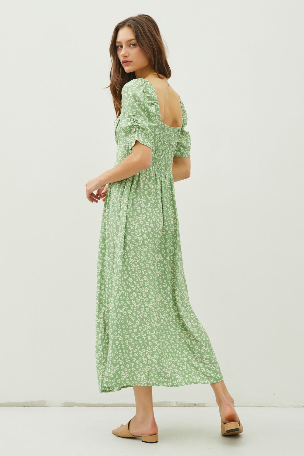 Floral Smocked Back Slit Dress | Maxi Dress | Ro + Ivy