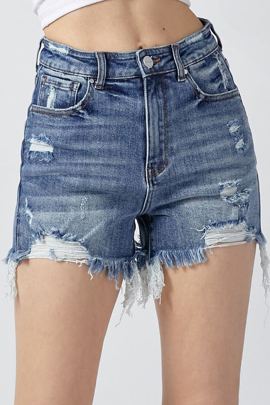 High Rise Distressed Denim Shorts for Women | Shorts | Ro + Ivy