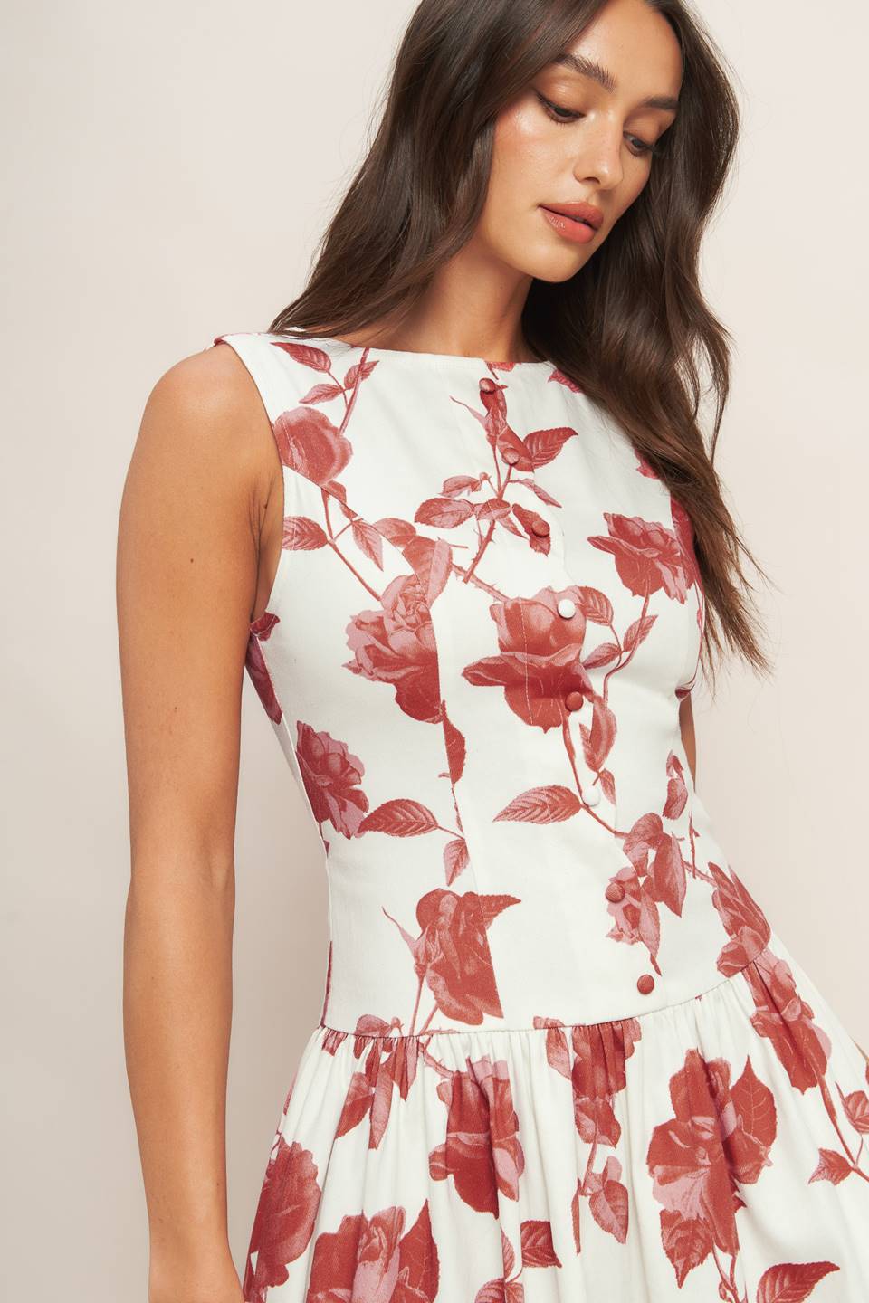 Floral Printed Sleeveless Midi Dress Trendy Midi Dresses Outfit Idea for Women | Ro + Ivy