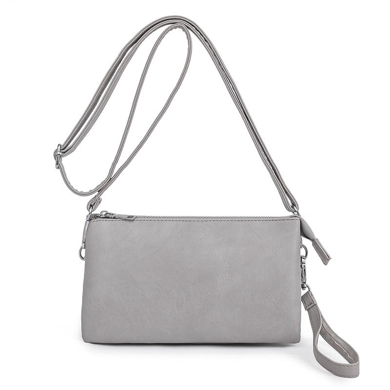 Convertible Compact Vegan Leather Multi-Compartment Crossbody Bag — Everyday Versatile Style -