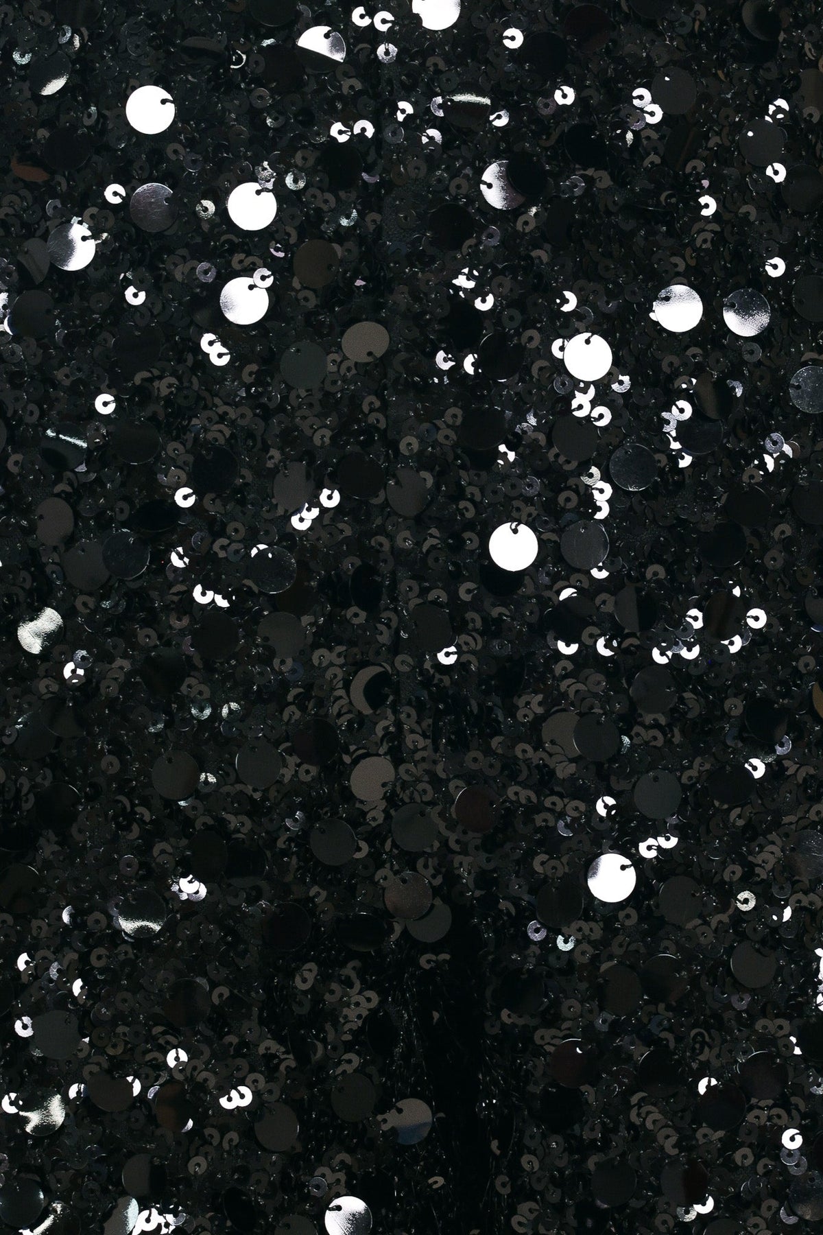 Black High-Waisted Sequin Shorts with Side Zipper
