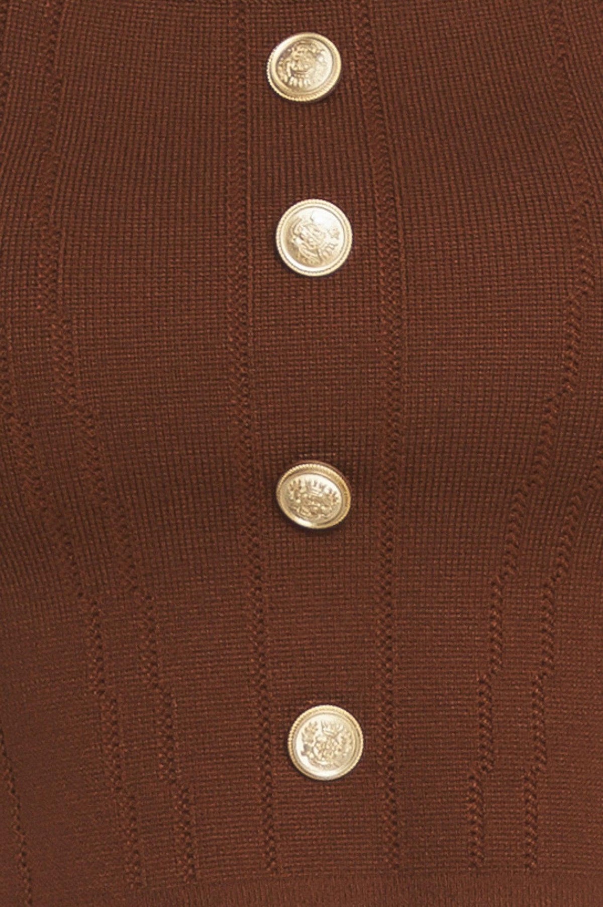 Effortless Fitted Knit Top with Button Details