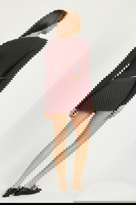 Ribbed Knit Mini Skirt - Ro + Ivy
