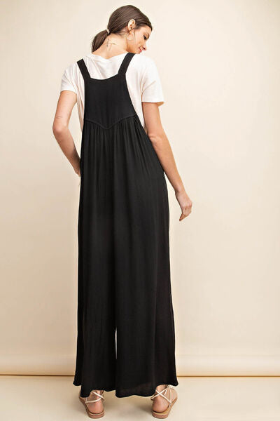 Size Inclusive Sleeveless Ruched Wide Leg Overalls for Women | Jumpsuits | Ro + Ivy