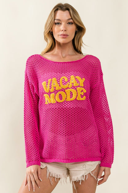 "VACAY MODE" Embroidered Knit Cover Up for Women | Cover Ups | Ro + Ivy