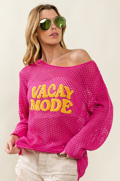 "VACAY MODE" Embroidered Knit Cover Up for Women | Cover Ups | Ro + Ivy