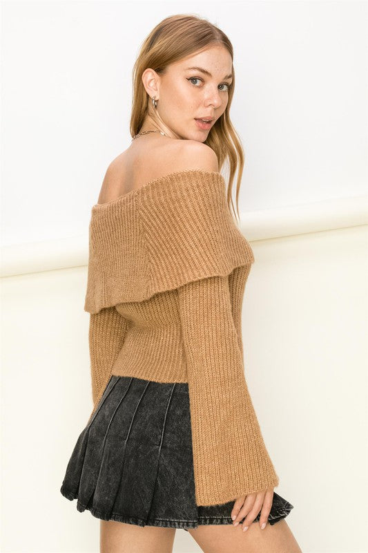 Women's Off-Shoulder Ribbed Sweater | Sweaters | Ro + Ivy