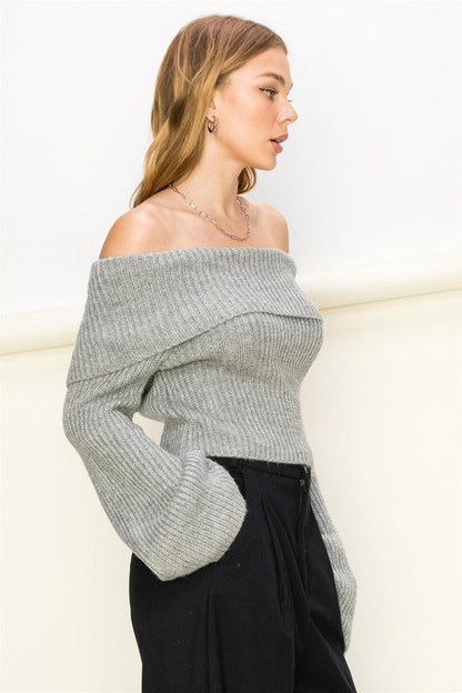 Women's Off-Shoulder Ribbed Sweater | Sweaters | Ro + Ivy