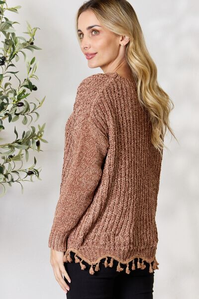 Women's Tassel Long Sleeve Sweater | Sweaters | Ro + Ivy