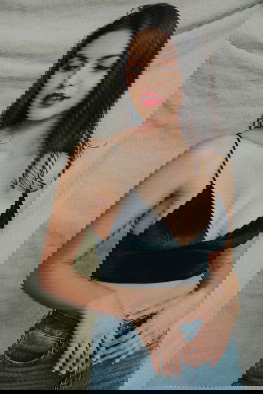 Women's Velvet Longline Bralette | Trendy Bralettes Outfit Idea for Women by Ro + Ivy | Elevated Basics, Modern Comfort & Style