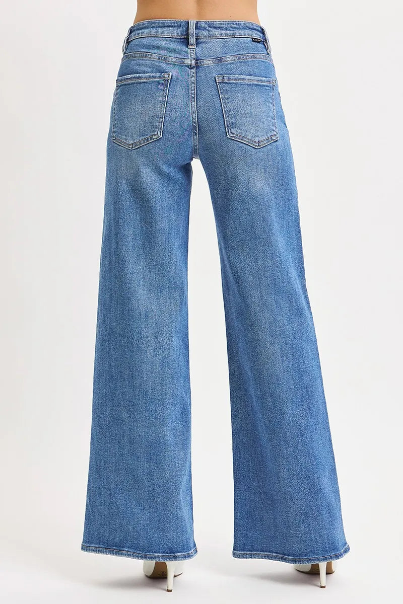 High Rise Wide Leg Jeans - Jeans
