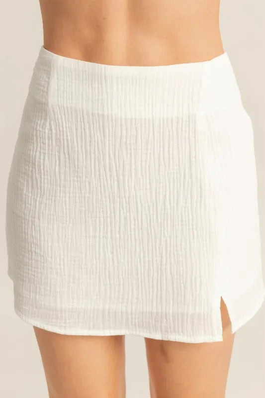 Ruched Bra Top And Mini Skirt Set – outfit idea for women | Ro + Ivy
