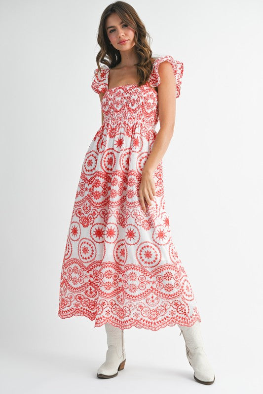 Barb Embroidered Maxi Sundress – outfit idea for women | Ro + Ivy