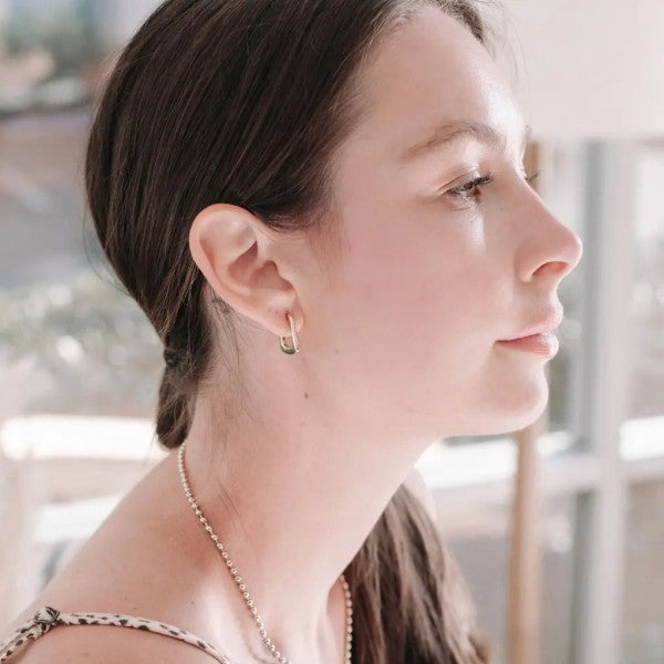 Demi Hoop Earrings Trendy Earrings Outfit Idea for Women | Ro + Ivy