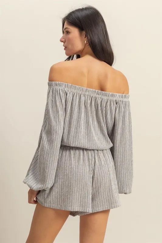 Off Shoulder Top and Shorts Set – outfit idea for women | Ro + Ivy
