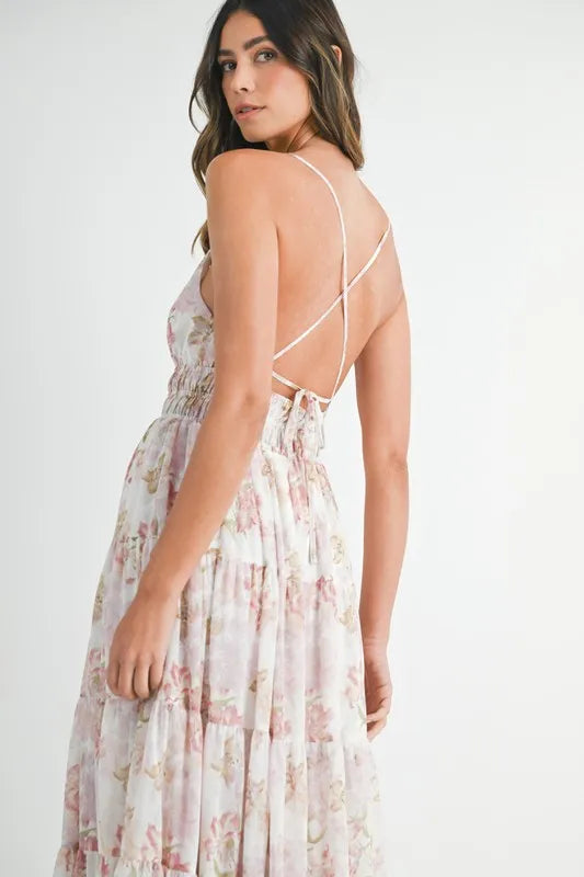 Floral Print Tiered Cami Maxi Dress – outfit idea for women | Ro + Ivy