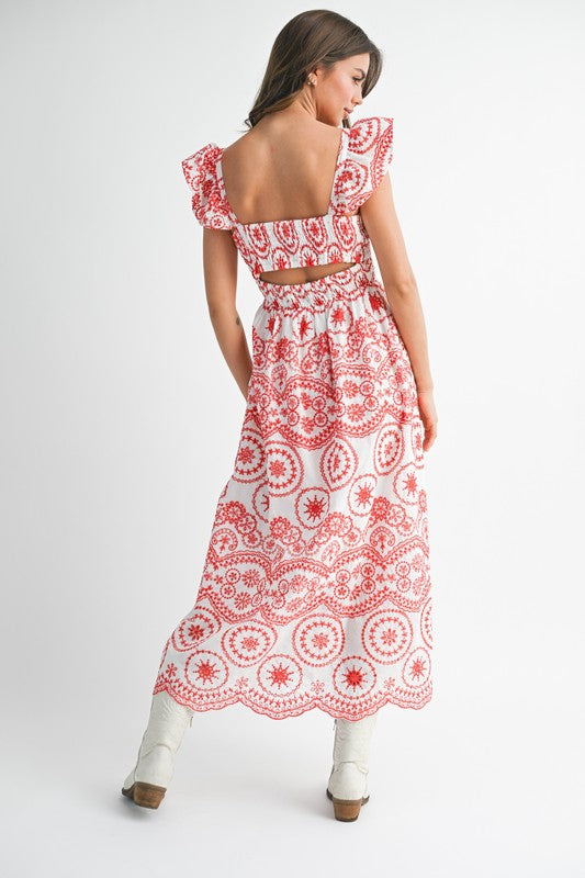 Barb Embroidered Maxi Sundress – outfit idea for women | Ro + Ivy