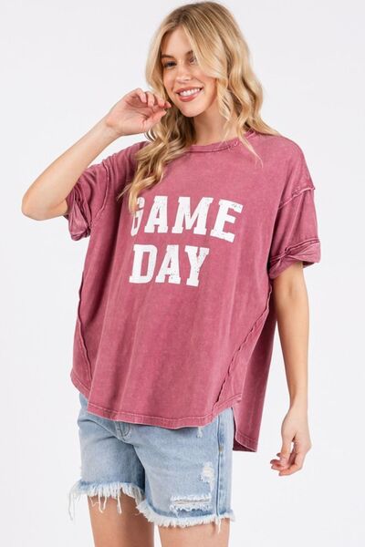GAME DAY Round Neck Short Sleeve T-Shirt | Trendy T-Shirts Outfit Idea for Women by Ro + Ivy | Elevated Basics, Modern Comfort & Style