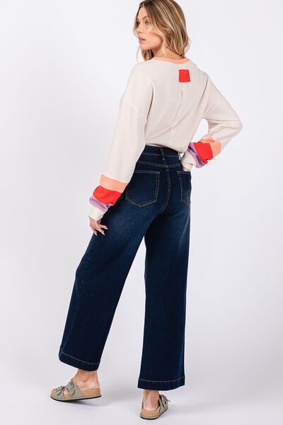 High Waist Wide Leg Jeans Trendy Jeans Outfit Idea for Women | Ro + Ivy