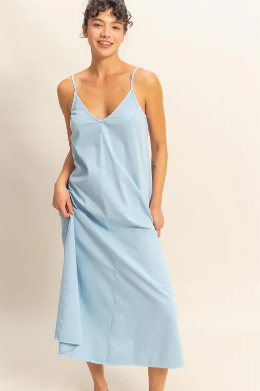 Dyed V-Neck Loose Maxi Dress – outfit idea for women | Ro + Ivy