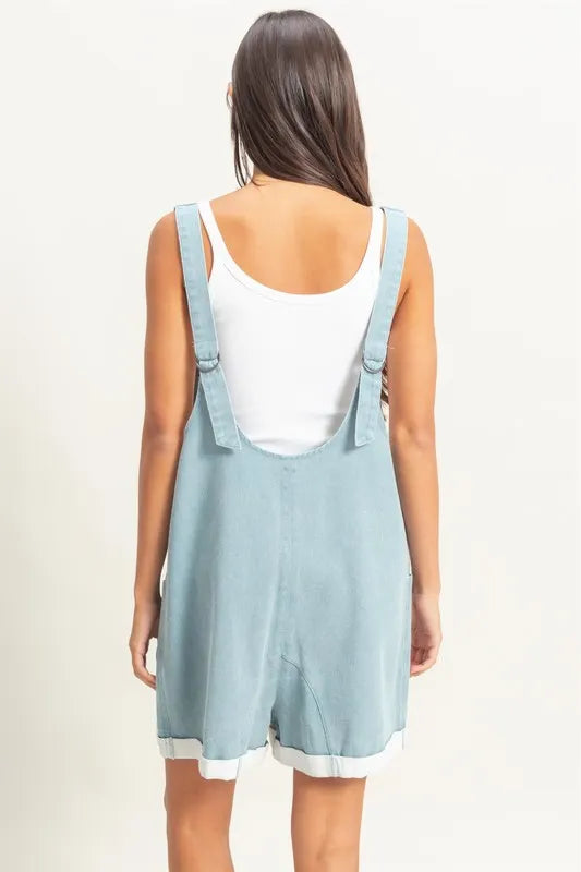 V-Neck Pocket Detail Romper – outfit idea for women | Ro + Ivy