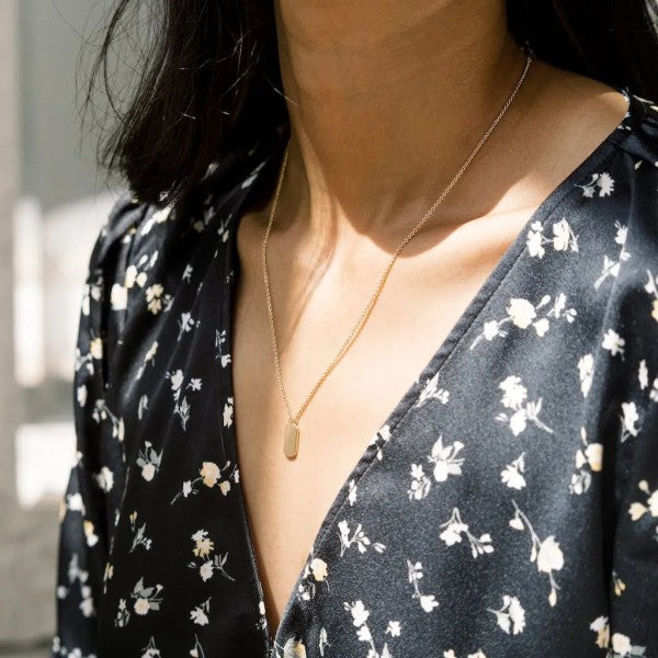 Julia Tag Necklace – outfit idea for women | Ro + Ivy