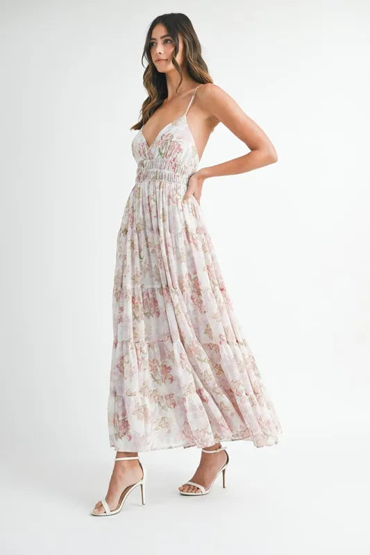 Floral Print Tiered Cami Maxi Dress – outfit idea for women | Ro + Ivy