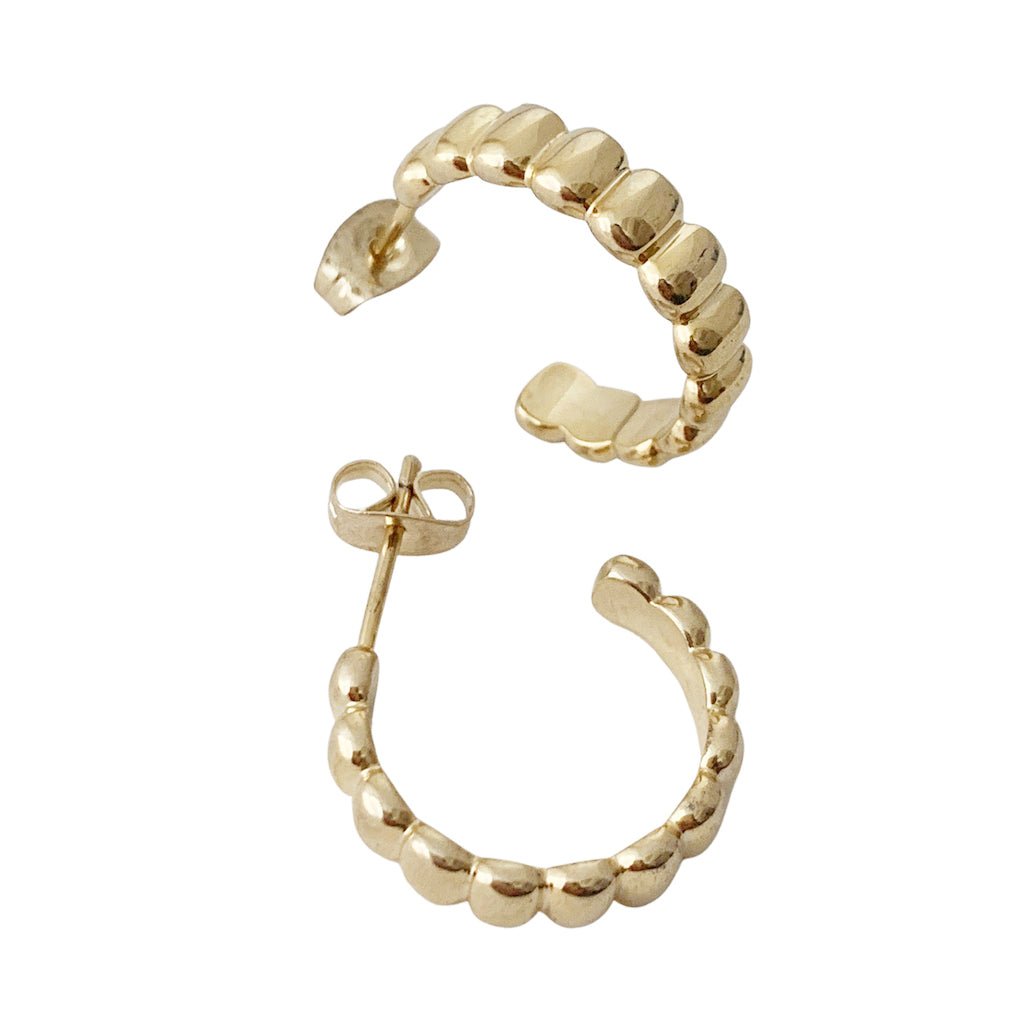 Ribbed Textured Hoop Earrings Soft Thick Ribbed Minimalist Everyday Style