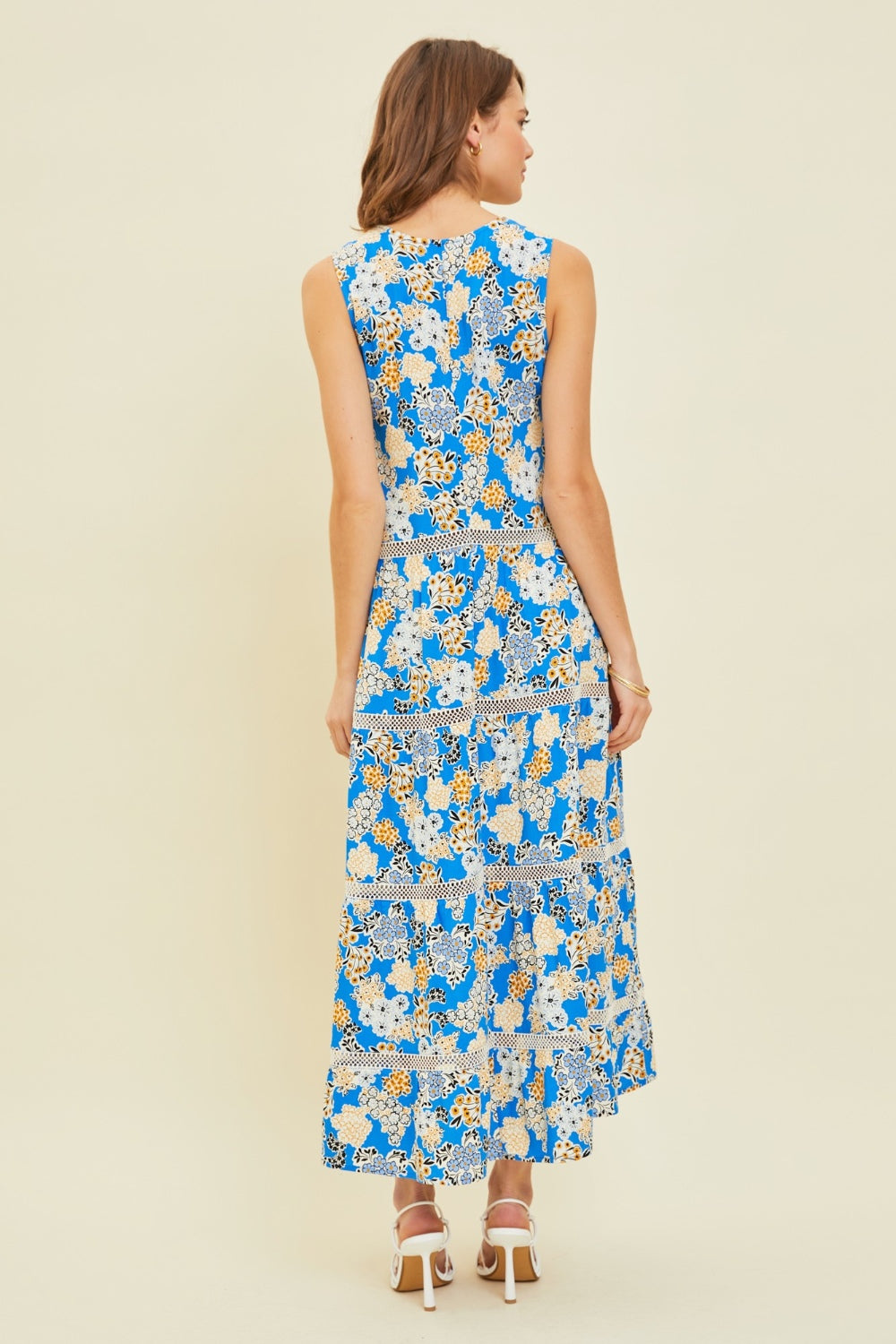 Women's Full Size Printed Crochet Trim Maxi Dress | Maxi Dresses | Ro + Ivy