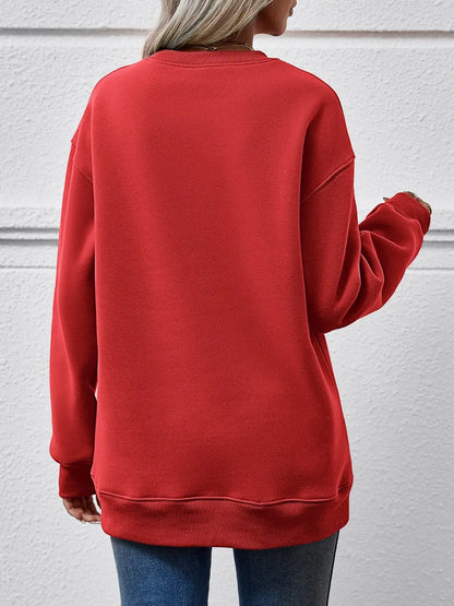 Faceless Gnomes Graphic Drop-Shoulder Sweatshirt