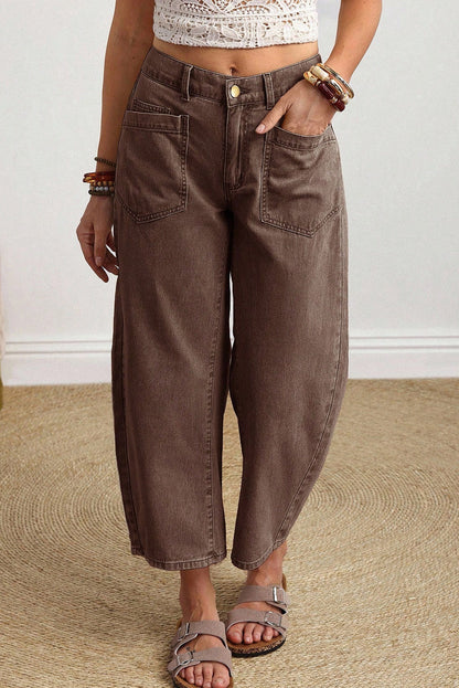 Ankle Length Mid-Rise Barrel Fit Jeans — Relaxed All-Day Comfortable Style - Jeans