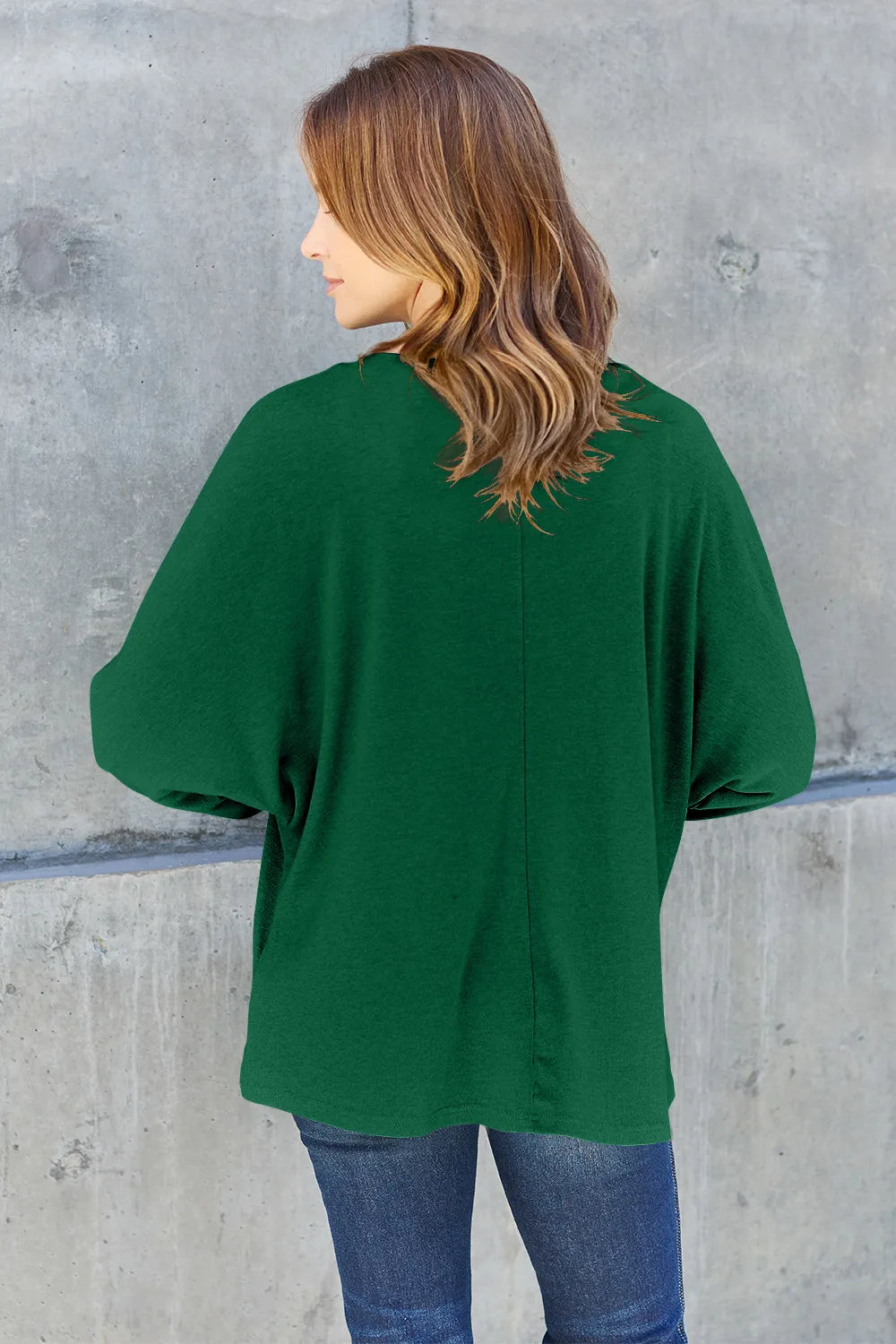 Relaxed Long Sleeve Round Neck Top