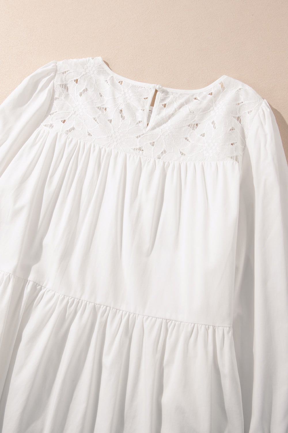 3/4 Sleeve Tiered Mini Dress with Pockets - Mini Dresses