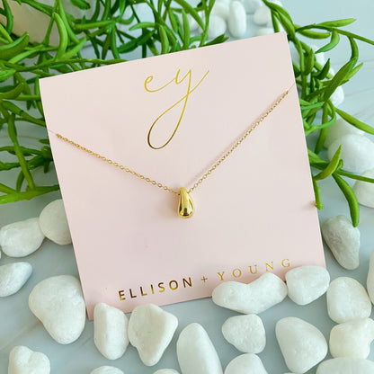Dainty Teardrop Pendant Necklace — Minimalist Everyday Jewelry - Gold Necklaces