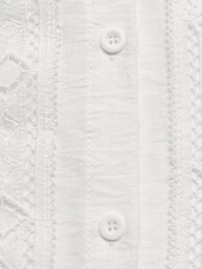 Women's Lightweight Lace Trim Long Sleeve Shirt - Shirts