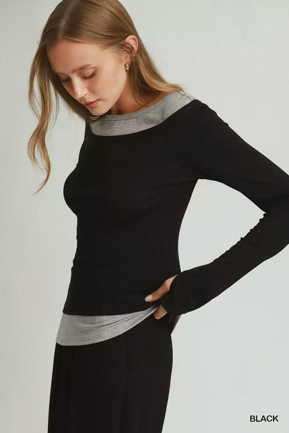 Layered Long Sleeve Top