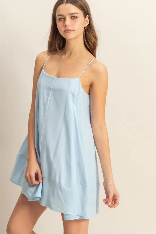 A-Line Flowy Cami Mini Dress With Pockets – outfit idea for women | Ro + Ivy