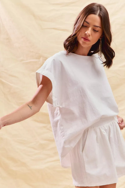 Round Neck Short Sleeve Top And Shorts Set | Trendy Loungewear Outfit Idea for Women by Ro + Ivy | Elevated Basics, Modern Comfort & Style